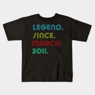 13 Years Old Legend Since March 2011 13th Birthday Kids T-Shirt